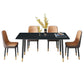 Set dinette rettangolare Glam Set tavolo da pranzo da 1/2/5/7 pezzi con piano in pietra sinterizzata