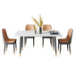 Set dinette rettangolare Glam Set tavolo da pranzo da 1/2/5/7 pezzi con piano in pietra sinterizzata