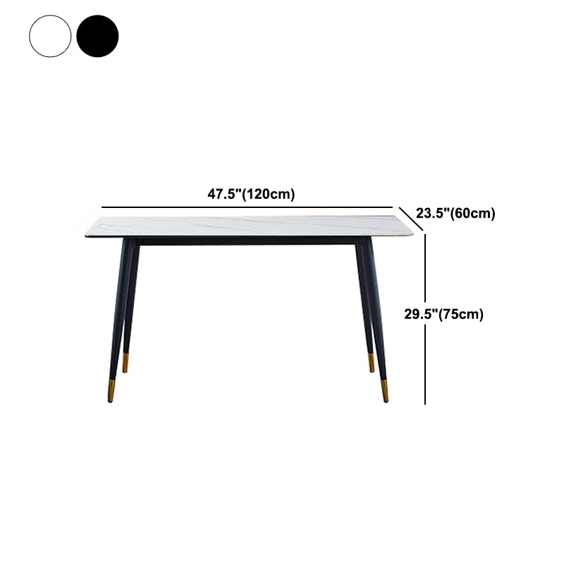 Set dinette rettangolare Glam Set tavolo da pranzo da 1/2/5/7 pezzi con piano in pietra sinterizzata
