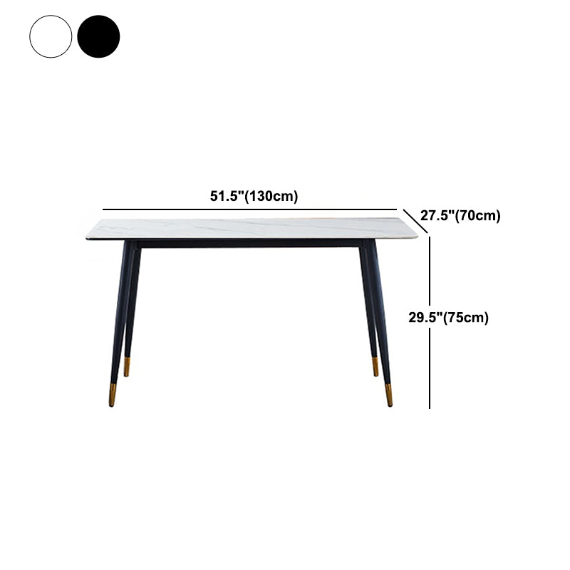 Set dinette rettangolare Glam Set tavolo da pranzo da 1/2/5/7 pezzi con piano in pietra sinterizzata