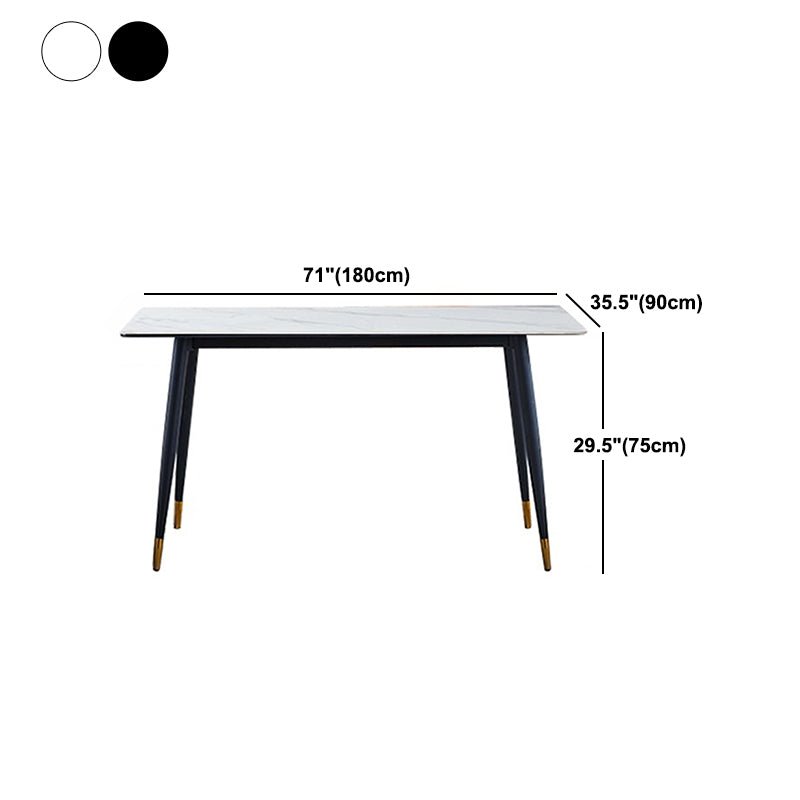 Set dinette rettangolare Glam Set tavolo da pranzo da 1/2/5/7 pezzi con piano in pietra sinterizzata