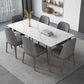 Designerstijl gesinterde stenen eettafelset rechthoekig 1/3/4/5/7-delige dinettetafelset