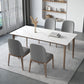 Designerstijl gesinterde stenen eettafelset rechthoekig 1/3/4/5/7-delige dinettetafelset