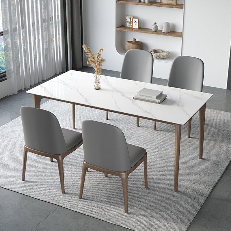Designerstijl gesinterde stenen eettafelset rechthoekig 1/3/4/5/7-delige dinettetafelset