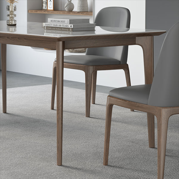 Designerstijl gesinterde stenen eettafelset rechthoekig 1/3/4/5/7-delige dinettetafelset