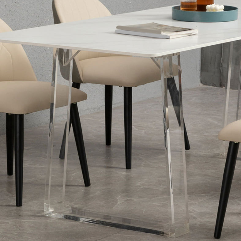 Modern Rectangle Acrylic Dining Table Set 1/2/5 Pieces Dining Set for Home Use Clearhalo 'Dining Room Sets' 'Dining Tables & Seating' 'dining_room_set' 'furn' 'furn_dining_room_set' 'Furniture' 'Kitchen & Dining Furniture' 5241200