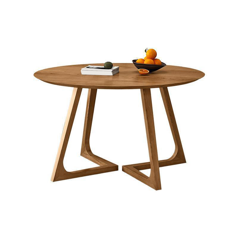 Modern Style Round Solid Wood Dining Set 1/2/4/5 Pieces Dining Set for Dining Areas Wood 59"L x 59"W Clearhalo 'Dining Room Sets' 'Dining Tables & Seating' 'dining_room_set' 'furn' 'furn_dining_room_set' 'Furniture' 'Kitchen & Dining Furniture' 5241210
