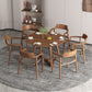 Mesa de comedor redonda de madera maciza de pino, mesa moderna con pedestal doble