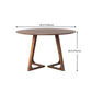 Mesa de comedor redonda de madera maciza de pino, mesa moderna con pedestal doble