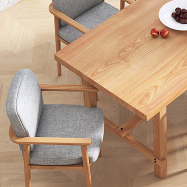Rectangle Pine Wood Table for Restaurant Modern Dining Table with Trestle Base