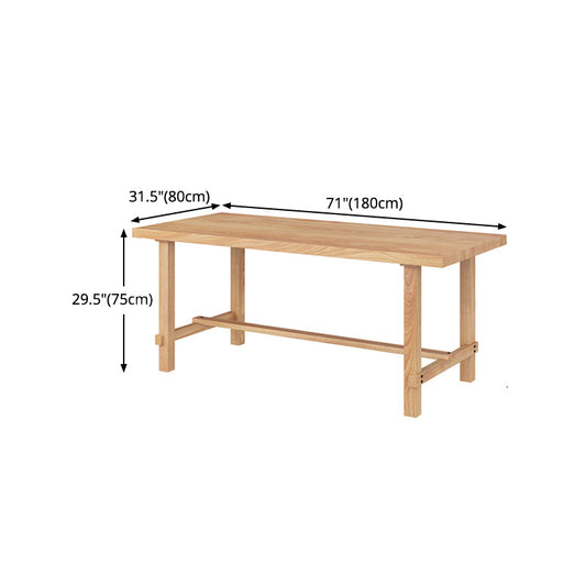 Mesa de madera de pino rectangular para la mesa de comedor moderna del restaurante con base de caballete