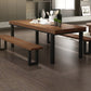 Mesa marrón industrial para mesa de comedor de restaurantes con black metal 4 patas