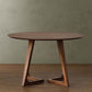 Round Double Pedestal Modern Table Fixed Table with Solid Wood