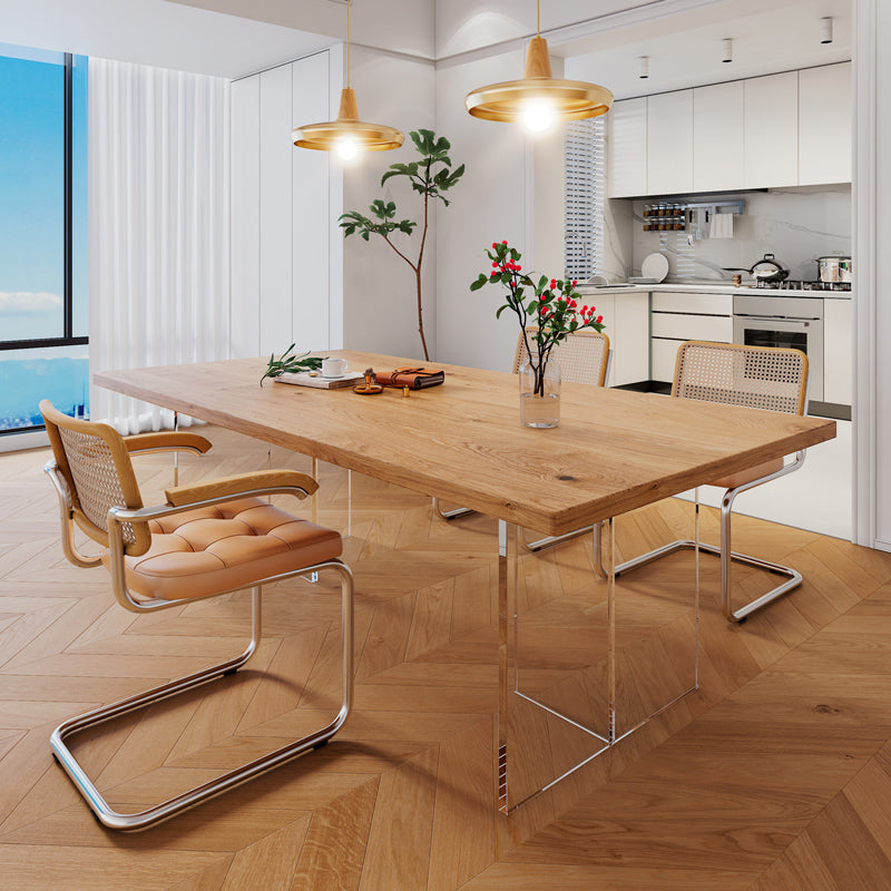 Moderne stijl eettafel rechthoekige tafel met acrylbasis voor thuis