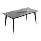 Sintered Stone Top Dining Table Simplicity Rectangle Table with 4 Iron Legs