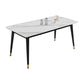 Sintered Stone Top Dining Table Simplicity Rectangle Table with 4 Iron Legs