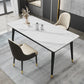 Sintered Stone Top Dining Table Simplicity Rectangle Table with 4 Iron Legs