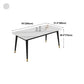 Sintered Stone Top Dining Table Simplicity Rectangle Table with 4 Iron Legs