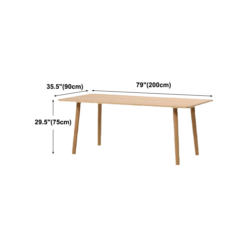 Rectángulo 4 patas Mesa de comedor Mesa de comedor de madera maciza moderna
