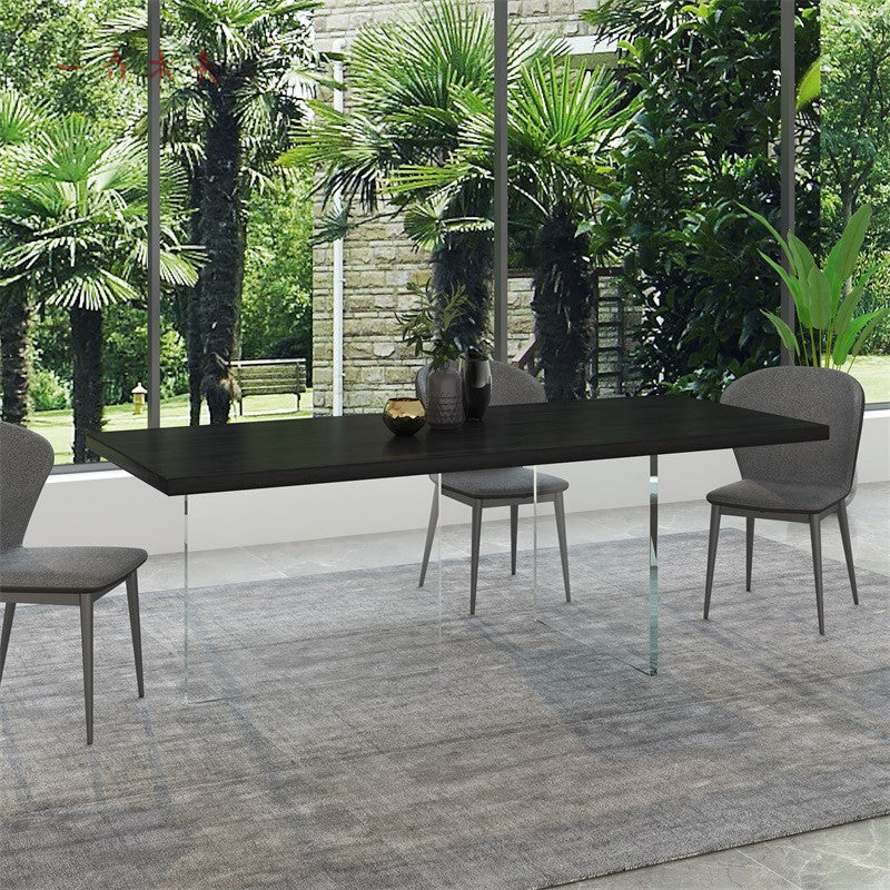 Mesa de comedor para el hogar de madera sólida mesa de comedor moderna de doble pedestal