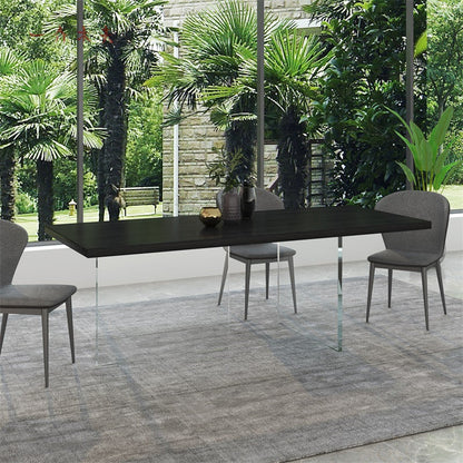 Mesa de comedor para el hogar de madera sólida mesa de comedor moderna de doble pedestal