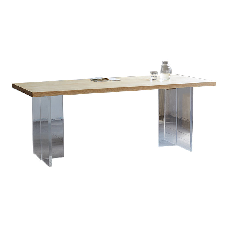 Mesa de comedor para el hogar de madera sólida mesa de comedor moderna de doble pedestal