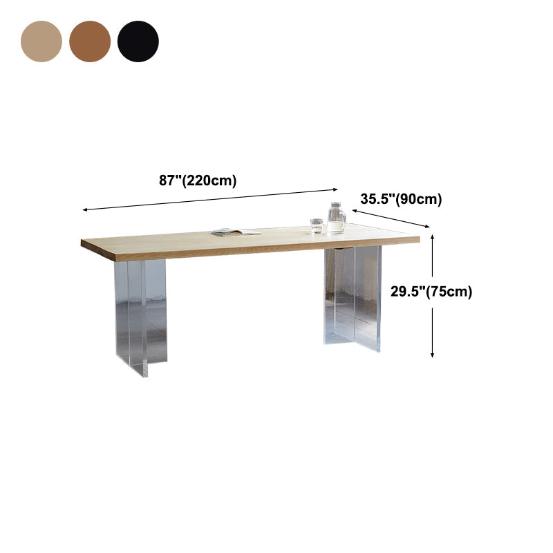Mesa de comedor para el hogar de madera sólida mesa de comedor moderna de doble pedestal