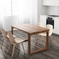 Brown Dining Table Rectangle Contemporary Style Solid Wood Dinner Table for Home Kitchen