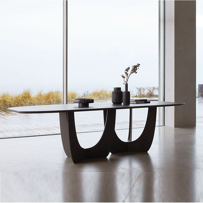 Contemporary Dining Table Oval Solid Wood Dinner Table Home Kitchen Dinner Brown Without Chairs Clearhalo 'Dining Tables & Seating' 'Dining Tables' 'dining_table' 'furn' 'furn_dining_table' 'Furniture' 'Kitchen & Dining Furniture' 5241478