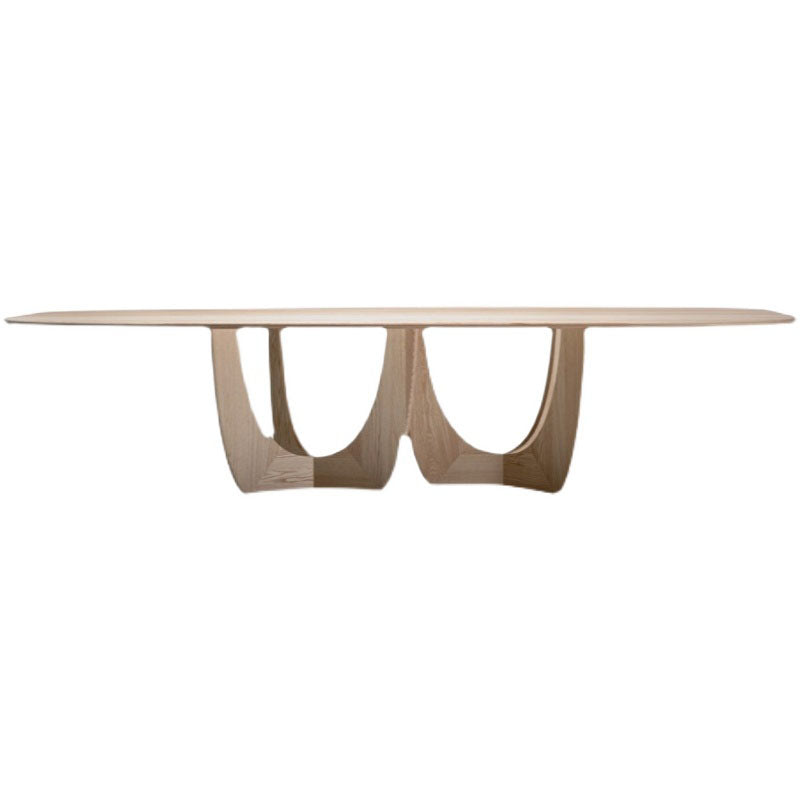 Contemporary Dining Table Oval Solid Wood Dinner Table Home Kitchen Dinner Natural Without Chairs Clearhalo 'Dining Tables & Seating' 'Dining Tables' 'dining_table' 'furn' 'furn_dining_table' 'Furniture' 'Kitchen & Dining Furniture' 5241481