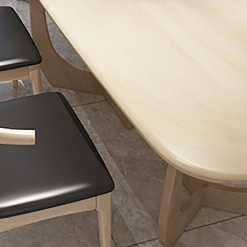Contemporary Dining Table Oval Solid Wood Dinner Table Home Kitchen Dinner Clearhalo 'Dining Tables & Seating' 'Dining Tables' 'dining_table' 'furn' 'furn_dining_table' 'Furniture' 'Kitchen & Dining Furniture' 5241482