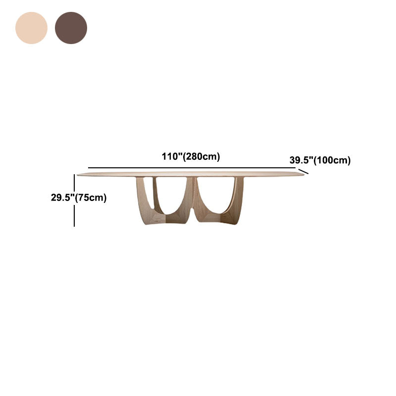 Contemporary Dining Table Oval Solid Wood Dinner Table Home Kitchen Dinner Clearhalo 'Dining Tables & Seating' 'Dining Tables' 'dining_table' 'furn' 'furn_dining_table' 'Furniture' 'Kitchen & Dining Furniture' 5241492