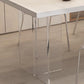 Moderne acryl -eetkamer keukentafel rechthoek witte dubbele voetstuktafel