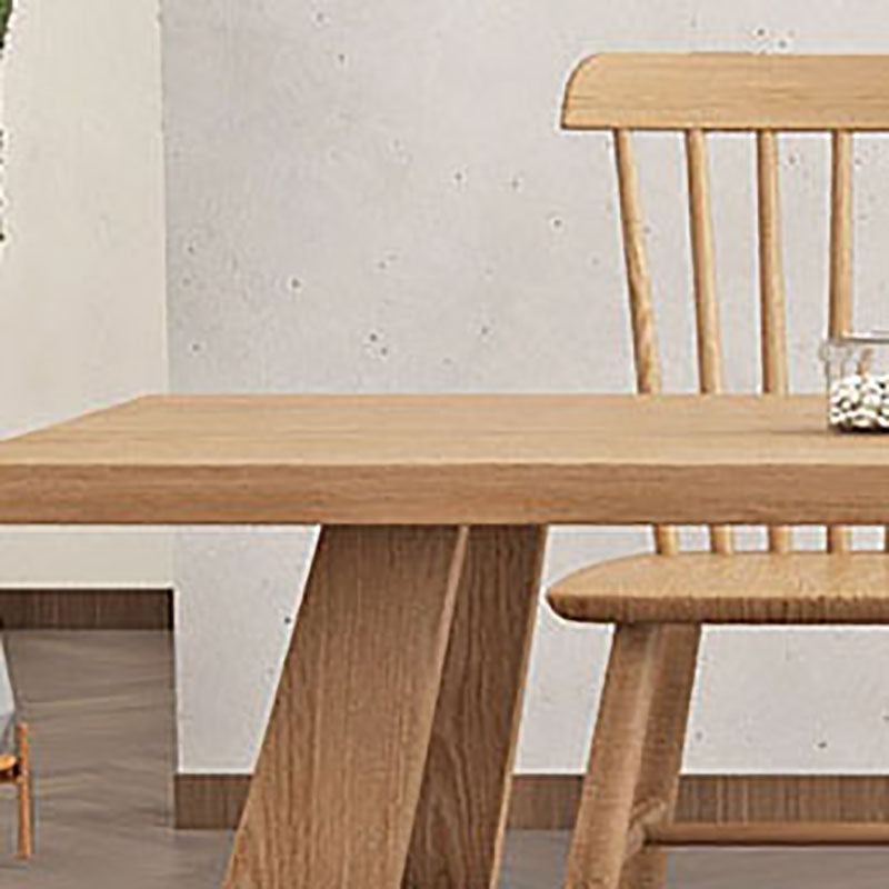 Mesa de comedor rectangular mesa de cena de madera maciza de estilo sólido para la casa de la cocina