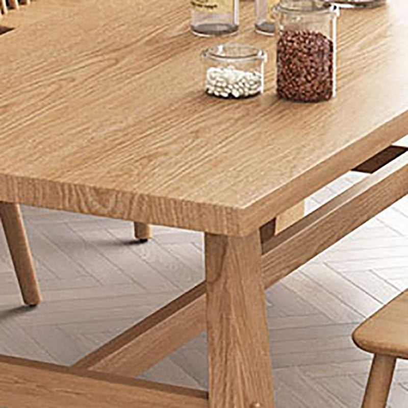 Mesa de comedor rectangular mesa de cena de madera maciza de estilo sólido para la casa de la cocina