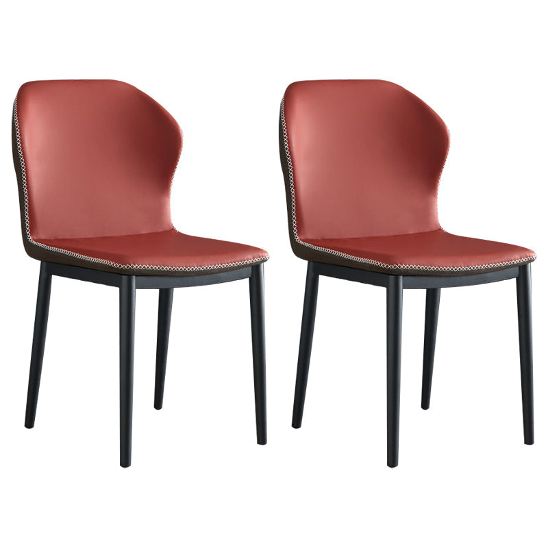 Moderne stijl Wingback Side stoel stoel ARMLess faux lederen eetkamerstoel voor thuisgebruik