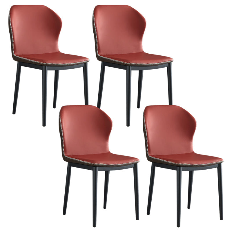 Moderne stijl Wingback Side stoel stoel ARMLess faux lederen eetkamerstoel voor thuisgebruik