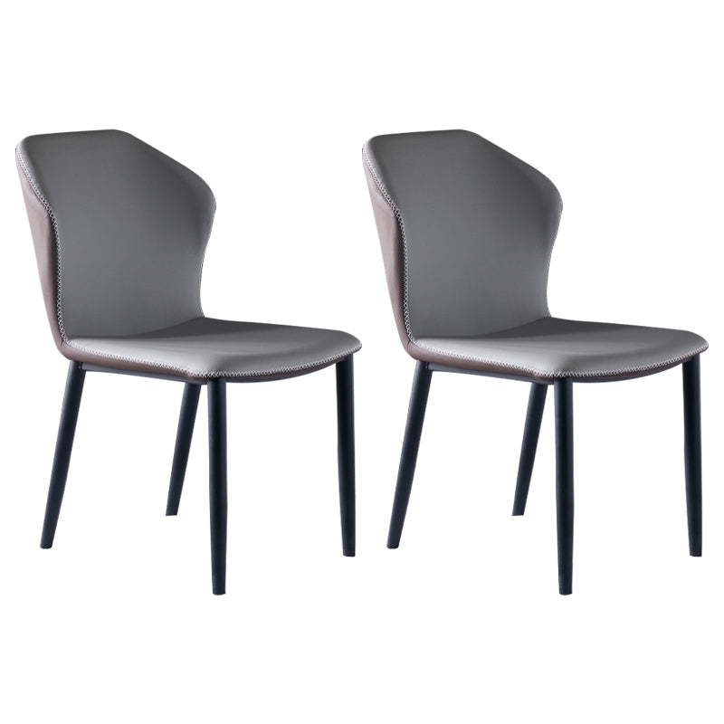Moderne stijl Wingback Side stoel stoel ARMLess faux lederen eetkamerstoel voor thuisgebruik
