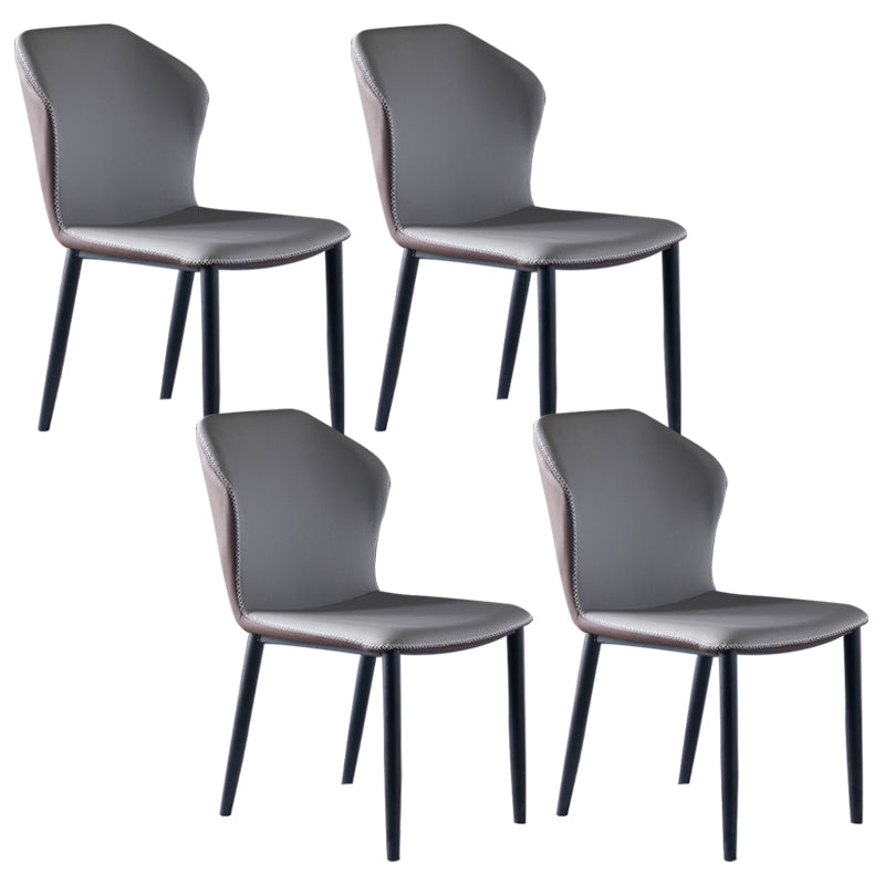Moderne stijl Wingback Side stoel stoel ARMLess faux lederen eetkamerstoel voor thuisgebruik