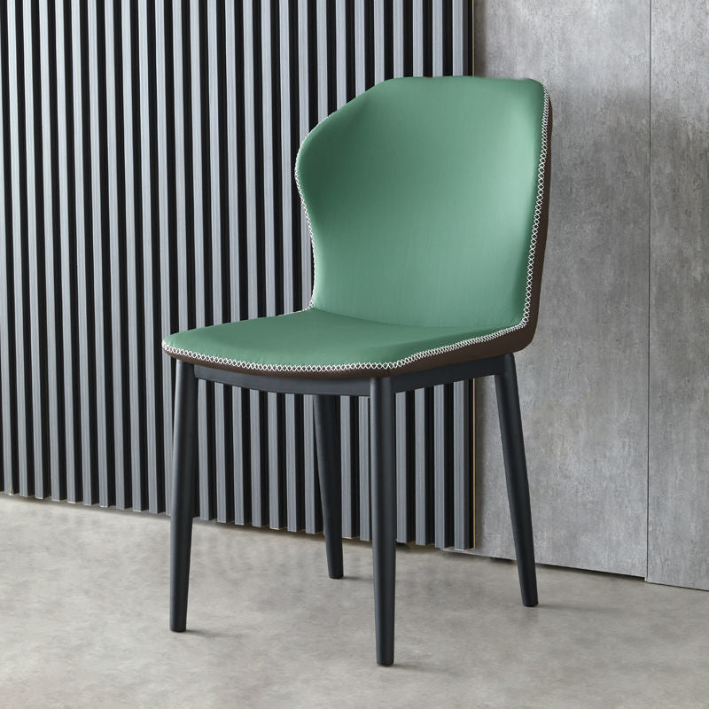 Moderne stijl Wingback Side stoel stoel ARMLess faux lederen eetkamerstoel voor thuisgebruik