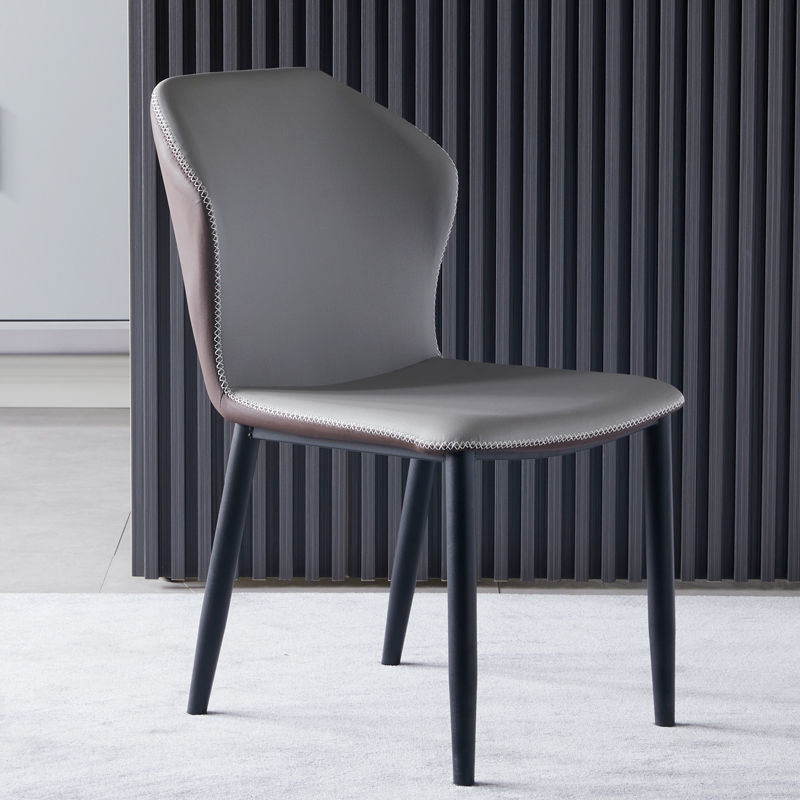 Moderne stijl Wingback Side stoel stoel ARMLess faux lederen eetkamerstoel voor thuisgebruik