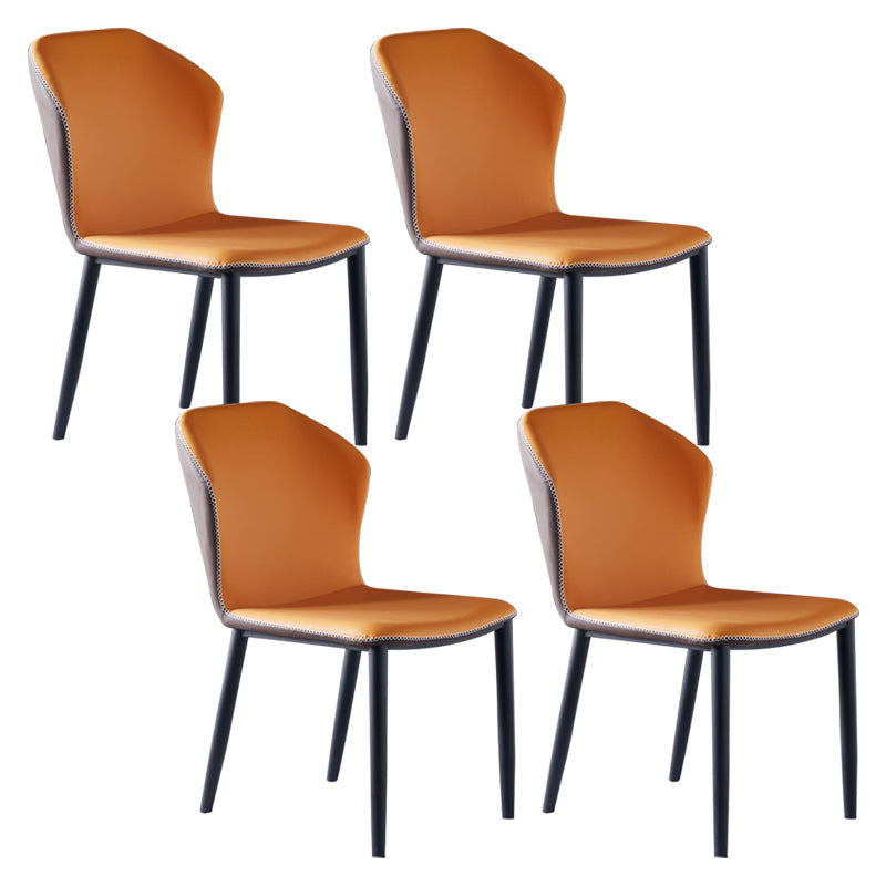 Moderne stijl Wingback Side stoel stoel ARMLess faux lederen eetkamerstoel voor thuisgebruik