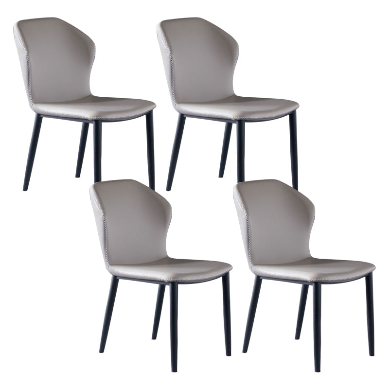 Moderne stijl Wingback Side stoel stoel ARMLess faux lederen eetkamerstoel voor thuisgebruik