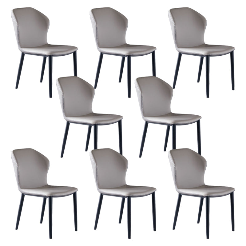 Moderne stijl Wingback Side stoel stoel ARMLess faux lederen eetkamerstoel voor thuisgebruik