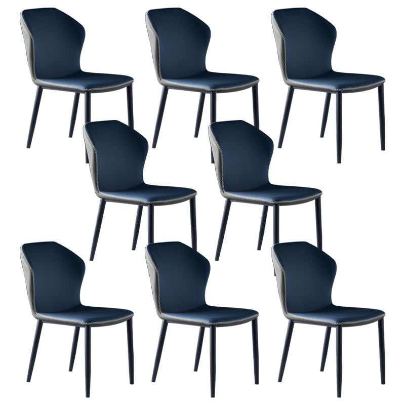 Moderne stijl Wingback Side stoel stoel ARMLess faux lederen eetkamerstoel voor thuisgebruik