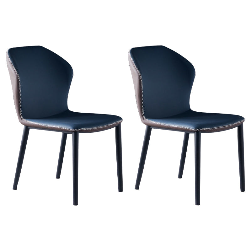 Moderne stijl Wingback Side stoel stoel ARMLess faux lederen eetkamerstoel voor thuisgebruik
