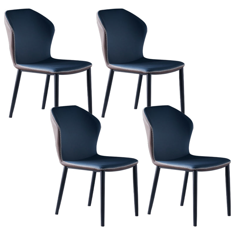 Moderne stijl Wingback Side stoel stoel ARMLess faux lederen eetkamerstoel voor thuisgebruik