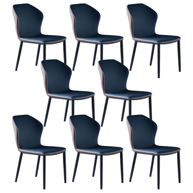 Moderne stijl Wingback Side stoel stoel ARMLess faux lederen eetkamerstoel voor thuisgebruik