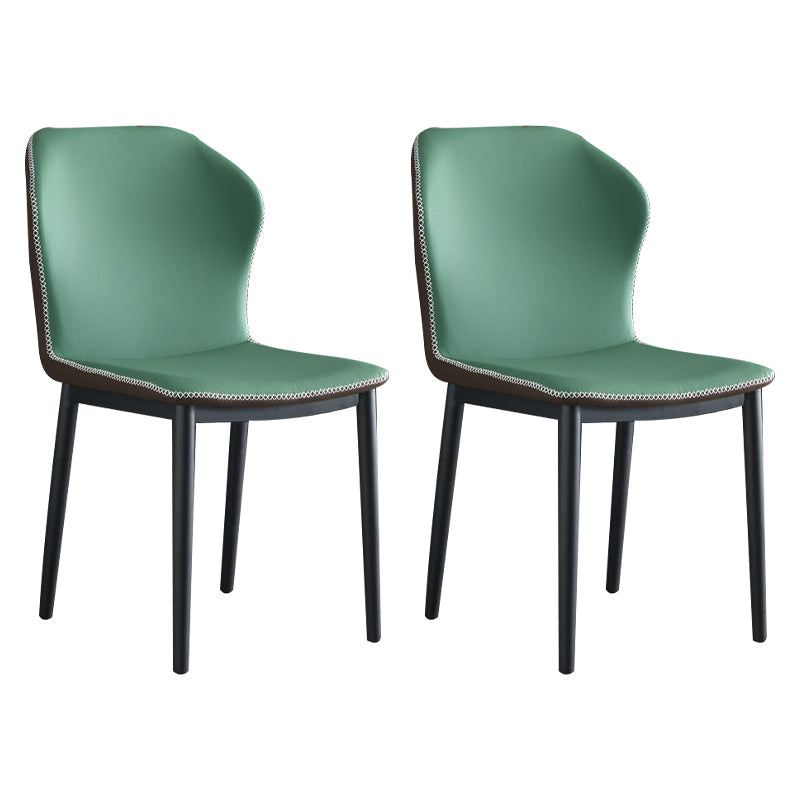 Moderne stijl Wingback Side stoel stoel ARMLess faux lederen eetkamerstoel voor thuisgebruik