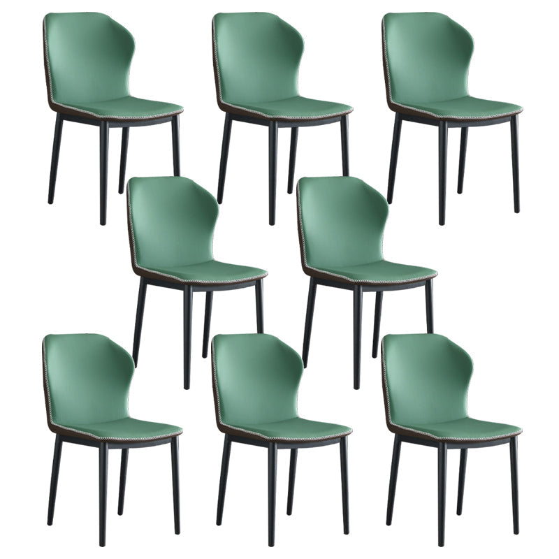 Moderne stijl Wingback Side stoel stoel ARMLess faux lederen eetkamerstoel voor thuisgebruik